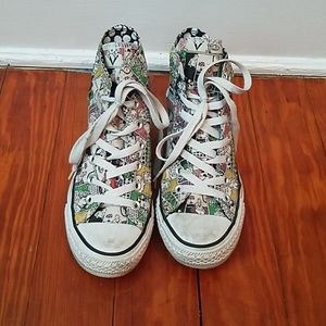 High top Converse - comic print